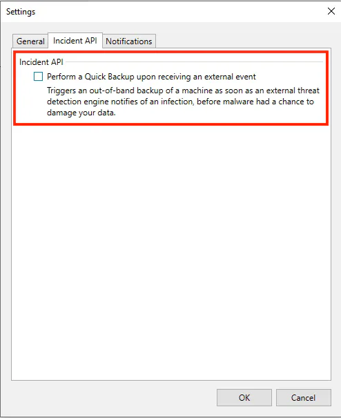 Veeam Incident API Feature
