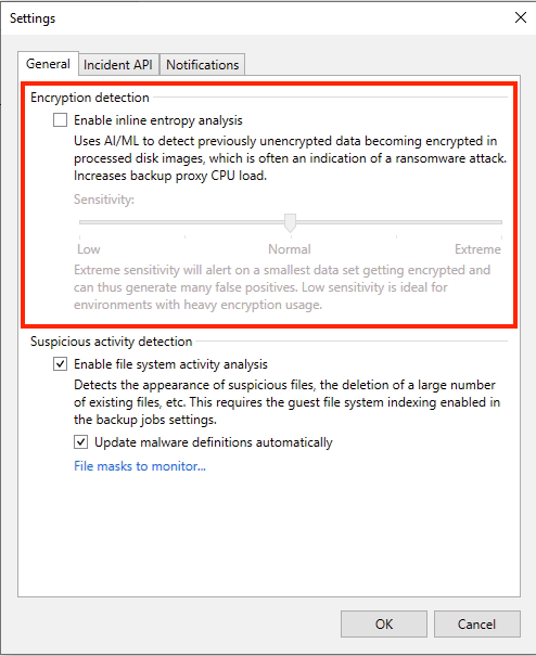 Veeam Encryption Detection Feature